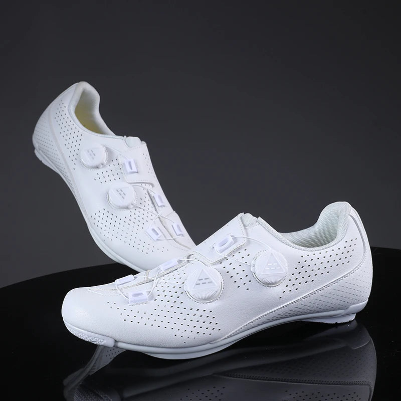 Men's White Road Cycling Shoes – SPD & Cleat Compatible