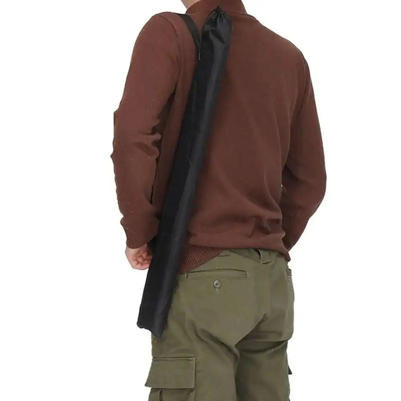 Foldable Black Storage Bag with Strap for Rods or Bats
