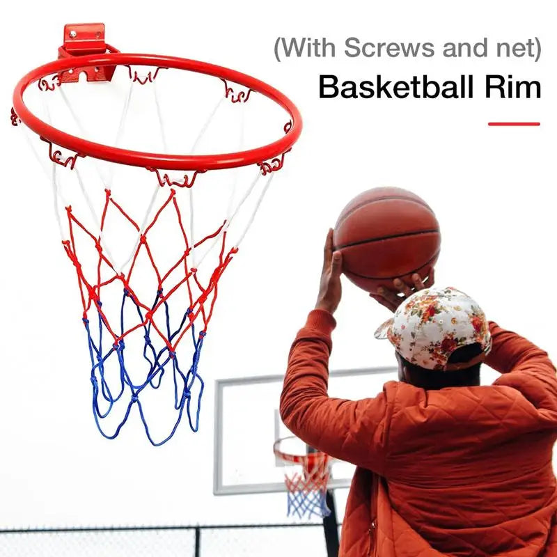 32cm Steel Basketball Hoop Rim with Net for Indoor & Outdoor