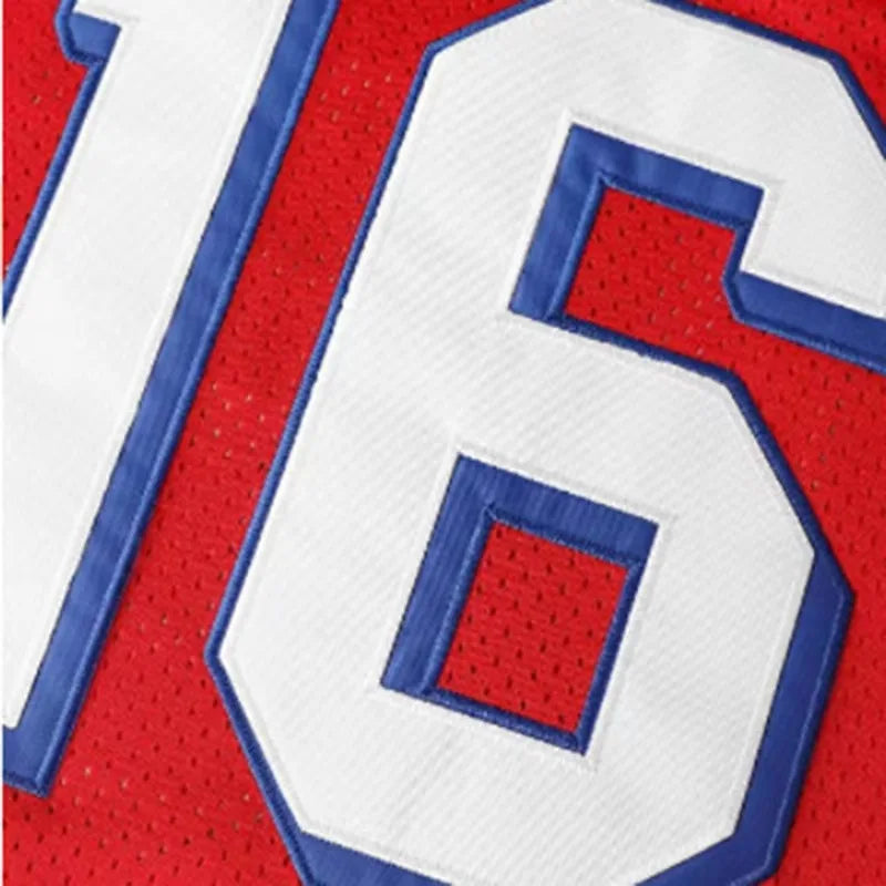 #16 Falco Red Football Jersey – Embroidered Sportswear Style