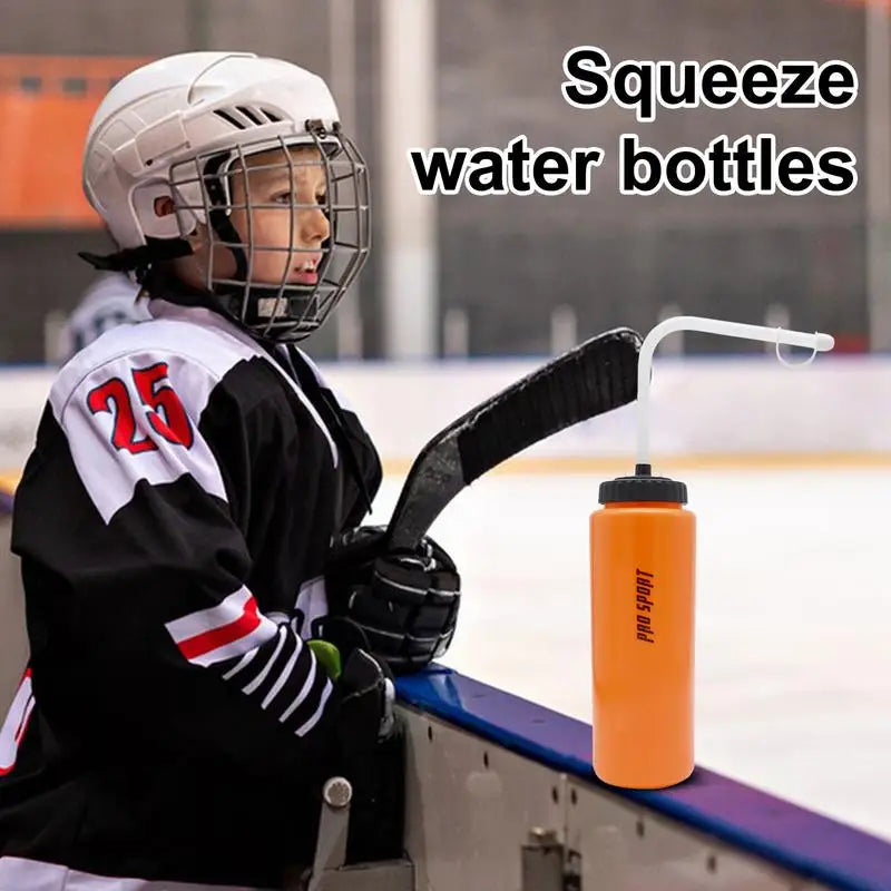 1L Squeeze Water Bottle with Long Straw for Sports & Fitness