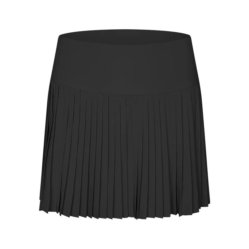 Women's High-Waist Tennis Skirt with Pockets & Quick-Dry