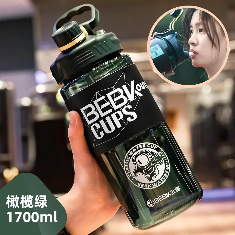 2L/3L Large Gym Water Bottle with Straw – BPA-Free & Durable