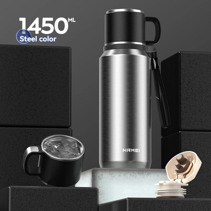 1.5L Stainless Steel Thermos Bottle - Hot & Cold Drink Flask