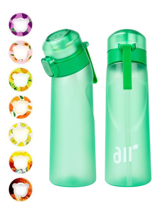 1pc Air Water Bottle with Straw & Flavor Pods – Leak Proof
