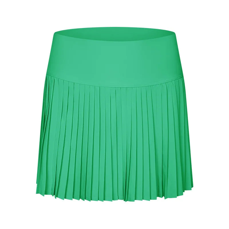 Women's High-Waist Tennis Skirt with Pockets & Quick-Dry