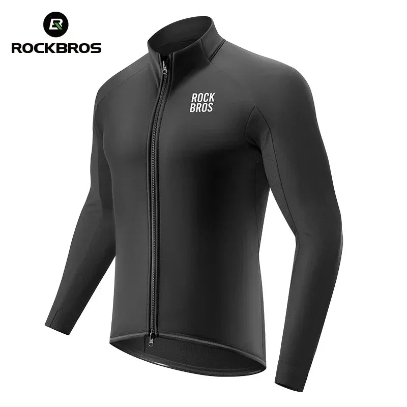 ROCKBROS Men's Thermal Fleece Windproof Cycling Jacket